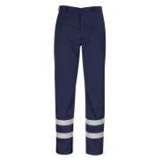 Multisafe Navy FR Cotton Trousers  c/w 2x Reflective Bands