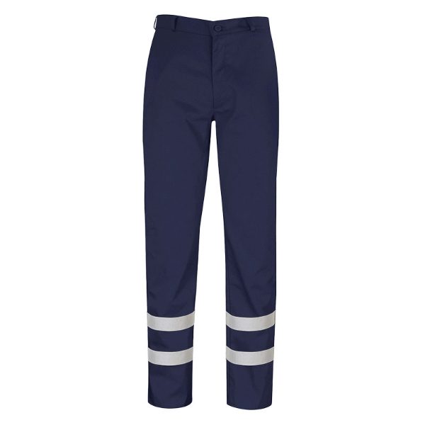 Multisafe Navy FR Cotton Trousers  c/w 2x Reflective Bands