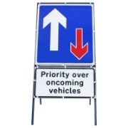 RS00091 Priority Over Oncoming Vehicles 750mm With Frame & Sup Plate