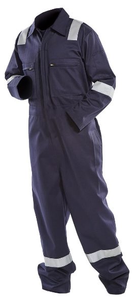 EF-21 FR/AS Boilersuit - (Navy) with Nordic Stripes
