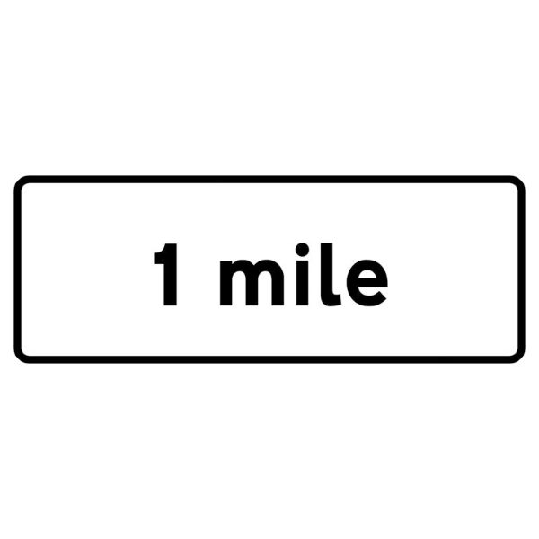 RS00635 1 Mile Mini Quick Fit Sign - 860mm x 360mm (300mm Centres)