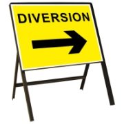 BF00228 Diversion Right Arrow Metal Sign - 1050mm x 750mm