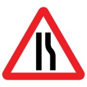 RS00627 Road Narrows Right Mini Quick Fit Sign - 750mm (300mm Centres)