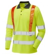 Hi Vis Yellow Traffic Polo with Red Braces