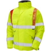 Hi Vis Yellow Bomber Jacket with Red Braces
