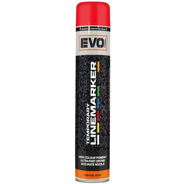 LM00080 EVO Tool Temporary Linemarking Paint 750ml - Red