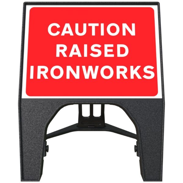 RS07420 Caution Raised Ironworks Q Sign - 600mm x 450mm