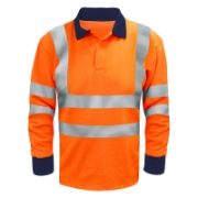 Hi Vis FR/ARC Long Sleeve Polo Shirt RIS 3279 - Orange