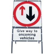 RS00091 Give Way To Oncoming Vehicles 750mm With Frame & Sup Plate