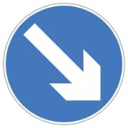 RS00473 Blue Directional Arrow Mini Quick Fit Sign - 750mm (300mm Centres)