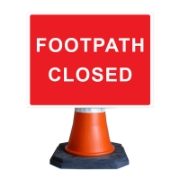 Footpath Closed Cone Sign (600mm x 450mm)