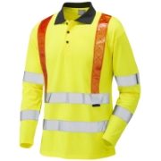 Hi Vis Yellow Traffic Polo with Red Braces