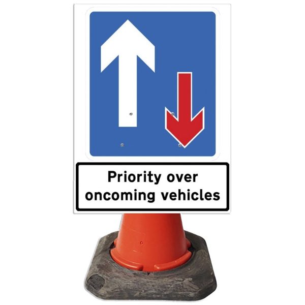 RS00621 Priority Over Oncoming Vehicles Cone Sign